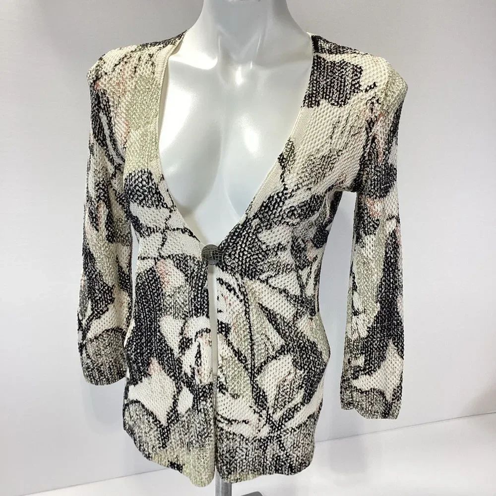 Nic+Zoe Stylish Open Knit Cardigan Sweater PS Nic & Zoe